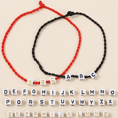 Mode perlé à la main deux ensembles de bracelets de lettres accessoires de bijoux de corde tendance créative