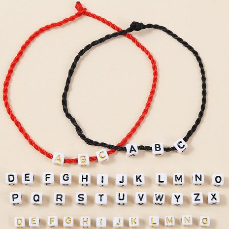 Fashion beaded handmade two sets of letter bracelets creative trend rope jewelry accessories's discount tags