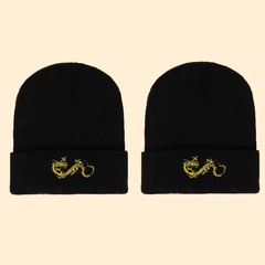 Hot selling fashion dragon embroidery knitted hat factory wholesale