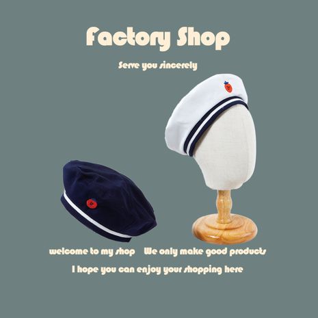 La moda vendedora caliente bordada al por mayor del sombrero octagonal del sol salvaje de la marina de guerra de la boina's discount tags
