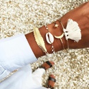 Hot selling fashion natural shell leaf feather tassel star moon bracelet set wholesalepicture7