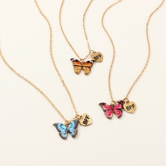 fashion children's alloy drop oil butterfly pendant necklace set wholesale