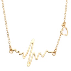 hot-selling simple heart frequency heartbeat feeling pendant necklace for women wholesale
