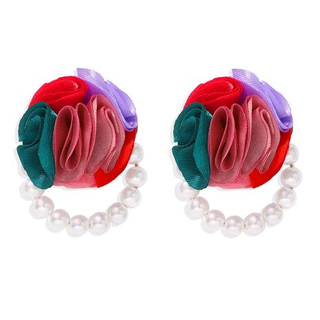 Hot selling fashion simulation flower earrings wholesale's discount tags