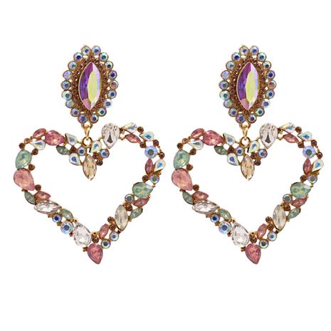 Hot selling fashion heart-shaped diamond earrings wholesale's discount tags