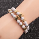 Fashion new  Frosted Stone White Turquoise Lapis Lapis Agate Crown Bracelet Setpicture20