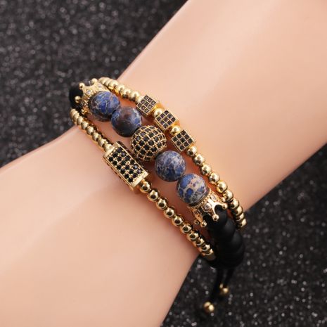 Hot-Selling Emperor Stone Crown Diamond Ball Kupfer Perlen Armband Set's discount tags