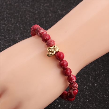 hot-selling fashion Halloween jewelry 8mm Emperor stone skull bracelet  NHYL259157's discount tags