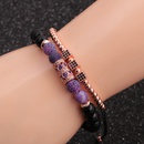 new weathered bright stone microinlaid zircon cube cylindrical water drop copper bracelet setpicture12