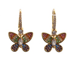 Hot selling fashion micro-inlaid zircon butterfly turtle snake animal earrings