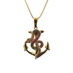 Hot-selling fashion items new micro-inlaid zircon gold snake copper Necklace