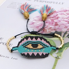 New fashion creative handmade beaded rice beads woven demon eye bracelet jewelry