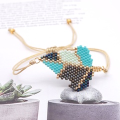 new fashion creative beaded handmade jewelry rice beads woven leaf bracelet for women