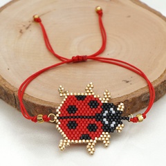 mode nouveau bracelet de coccinelle sept étoiles fait à la main de perles de riz antiques simples