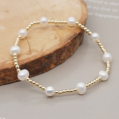 fashion new baroque style natural freshwater pearl imported color preservation gold bead bracelet for women