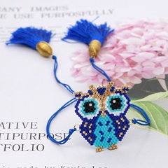 Fashion rice beads woven owl animal series Bohemian style bracelet