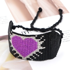 hot-saling fashion  new love trend punk style rice bead braided bracelet