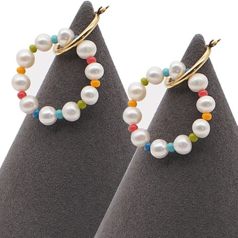 Hot selling special-shaped pearl rice bead earrings's discount tags