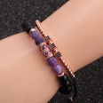 new weathered bright stone microinlaid zircon cube cylindrical water drop copper bracelet setpicture19
