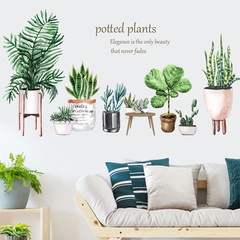 Drucken von benutzerdefinierten Wandaufklebern großen Topf saftigen Blatt Kaktus Sockel heißen Verkauf