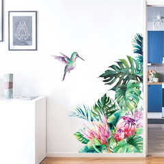 nouveaux stickers muraux végétation tropicale oiseau maison fond décoration murale autocollants PVC amovibles