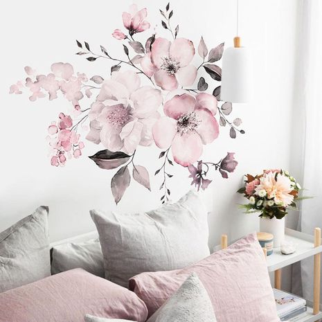 neue Wandaufkleber 30 Spezifikationen Aquarell rosa Blumengruppe Home Hintergrund Dekoration kann entfernt werden's discount tags