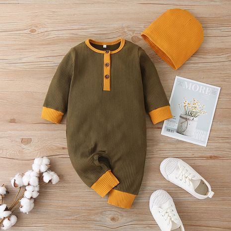 Baby long-sleeved one-piece fashion romper wholesale's discount tags