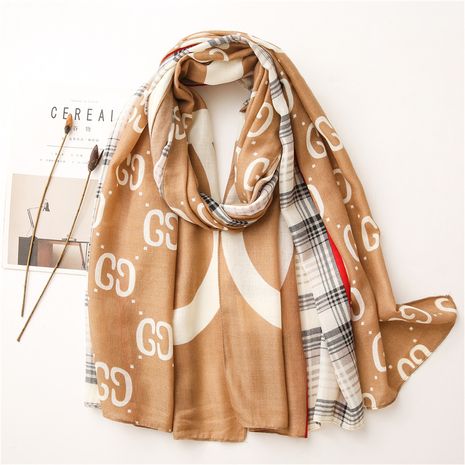 Hot selling fashion letters hit color cotton and linen scarf NHGD259791's discount tags