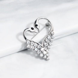 Hot selling heartshaped swan diamond brooch dress accessoriespicture10