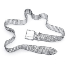 new fashion full diamond girdle eight-row square buckle waist chain belt