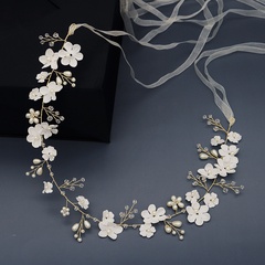 Tela de seda flor bosque hermoso cinturón hecho a mano perla simple cinturón de boda nupcial