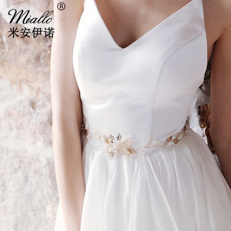 Creative bridal wedding belt wild handmade pearl waist chain's discount tags