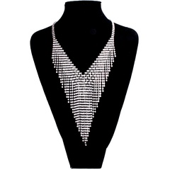 Mode übertrieben lange volle Diamant Quaste Halskette Party Accessoires