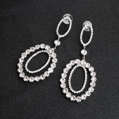 fashion retro long round diamond hot-selling earrings for women