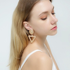 Fashion new geometric triangle exaggerated alloy earrings for women