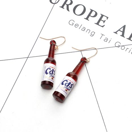 hot-selling Korea creative wine bottle retro exaggerated earrings wholesale's discount tags