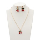 hotselling fashion red cherry alloy bracelet earrings necklace set for womenpicture11