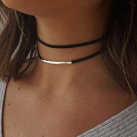 Multilayer Korean Velvet Arc Choker Double Collar Gothic Black Punk style Necklace Jewelry NHRN259963's discount tags