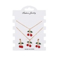 hotselling fashion red cherry alloy bracelet earrings necklace set for womenpicture14