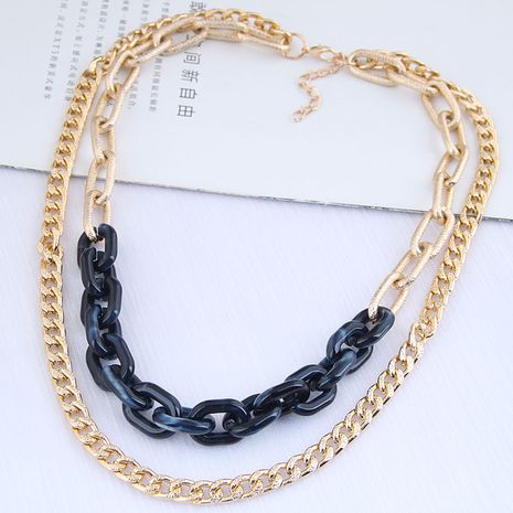 fashion metal simple  double-layer chain necklace's discount tags
