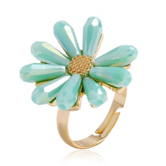 Korean fashion sweet OL daisy flower crystal  open ring