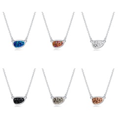 Fashion Crystal Cluster Necklace Imitation Natural Stone women's necklace