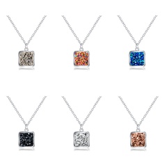 hot-selling  individual crystal clusters geometric shapes imitation natural stone resin pendant necklace