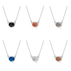 Hot Selling Shaped Round Pendant Fashion Crystal Cluster Imitation Natural Stone Necklace