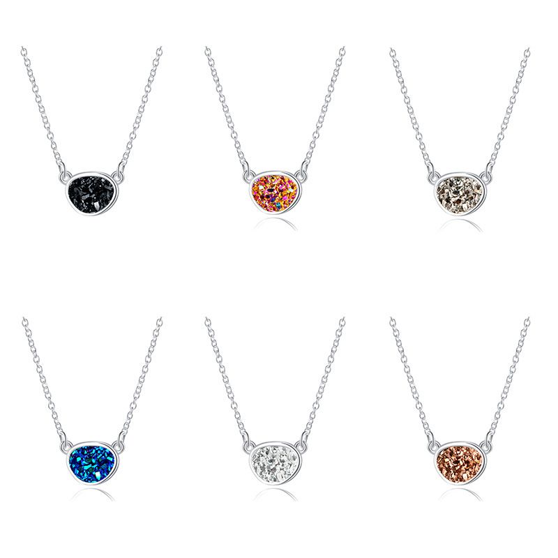 Hot Selling geformte runde Anhnger Mode Kristall Cluster Imitation Naturstein Halskette