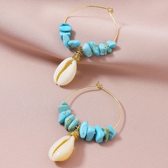 fashion new stone shell holiday style hot-selling alloy earrings