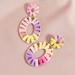 summer fashion new raffia woven hot-selling alloy earrings for women