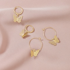 summer fashion new hot-selling 2 pairs of cute butterfly alloy earrings set