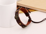 Leather Fashion Geometric bracelet  black NHPK1888blackpicture4