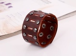 Leather Fashion Geometric bracelet  black NHPK1756blackpicture4